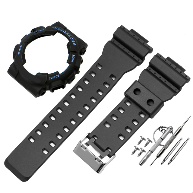 Watch Accessories Resin Strap Men Pin Buckle Strap Case for Casio G-SHOCK GA-110 GA-100 GD-120 5146 5081 Waterproof Watch Band