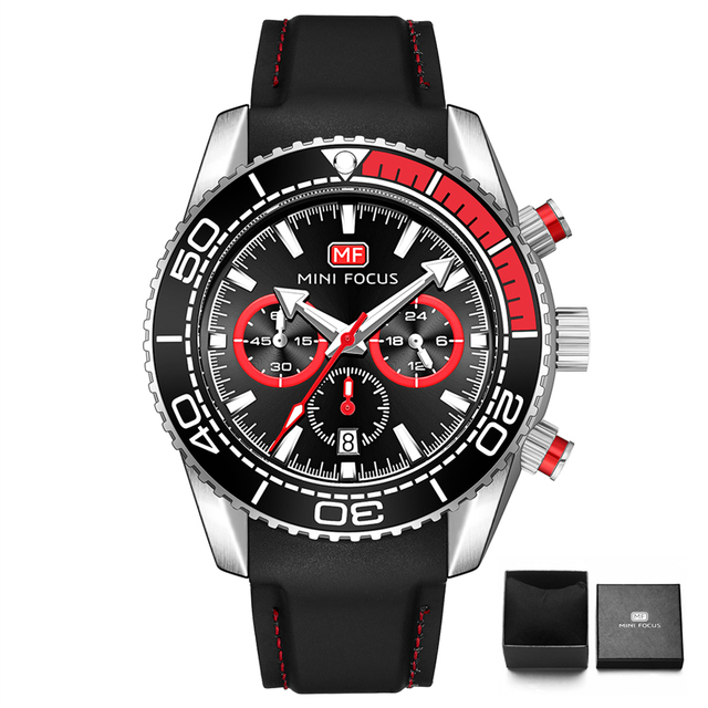 Mens Watches Top Brand Luxury Quartz Waterproof Fashion Multifunction Sports Wristwatches Black Silicone Strap Relogio Masculino