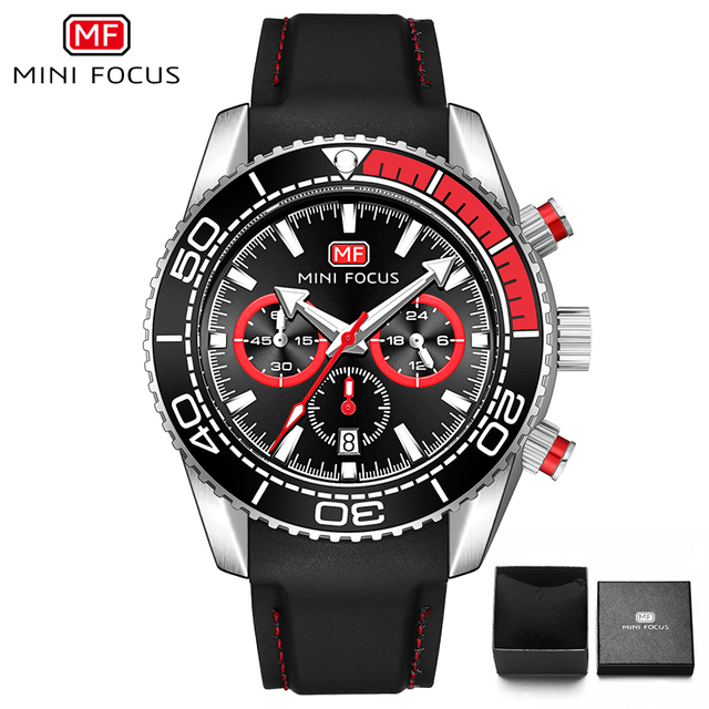 Men's Watches Top Brand Luxury Quartz Waterproof Fashion Multifunction Sports Wristwatches Relogio Masculino Black Silicone Strap