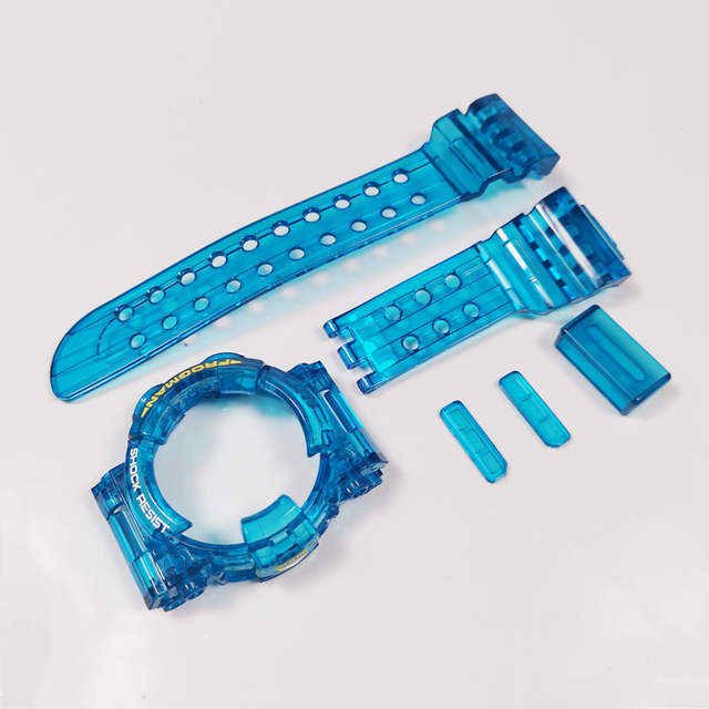 Ice transparent silicone rubber GWF1000 watch strap and case set sport waterproof strap GWF-1000 set 6 colors