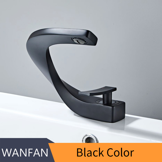 Basin Faucets Matte Black Modern Bathroom Mixer Tap Brass Washbasin Faucet Single Handle Single Hole Elegant Lever 855818