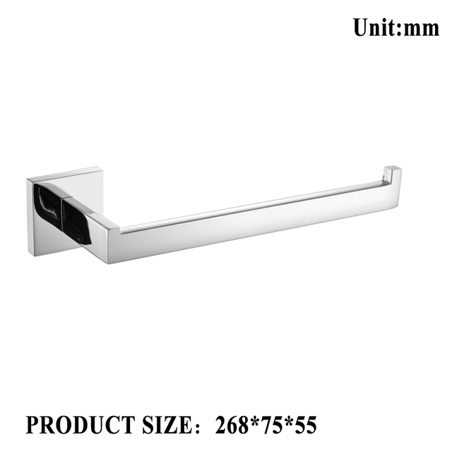 Chrome Polished Double Towel Bars Bathroom Towel Hanger Stainless Steel Bathroom Accessories Soap Dish Toilet Brush Holder