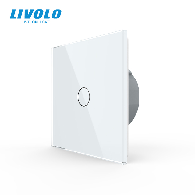 Livolo Luxury Wall Touch Sensor Switch, EU Standard 1 Gang 1Way Light Switch, Crystal Glass 220-250, C701-1/2/5