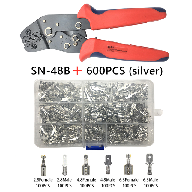 900/600/315pcs 2.8/4.8/6.3mm Insulated Crimp Terminals Seal Electrical Wire Connectors Crimp Terminal Connector Assortment Kit