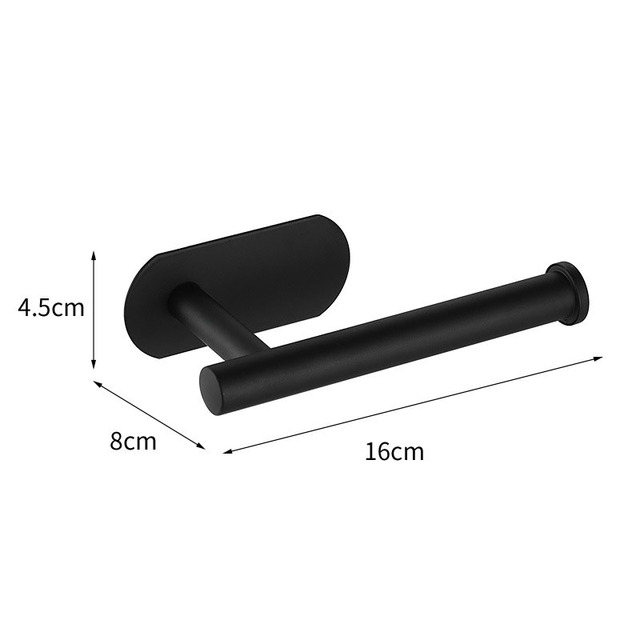 No Drilling Stainless Steel Self Adhesive Towel Bar Paper Holder Clothes Hook Towel Ring Black Golden Bathroom Accessories Set