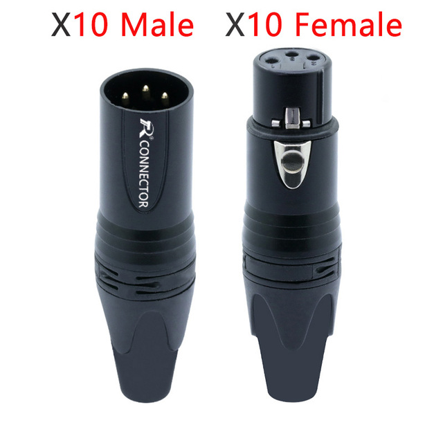 20pcs/10sets 10pcs 3 Pin XLR Female Jack + 10pcs Male Plug Professional 3 Pole XLR Socket Plug Microphone Connector Wholesale