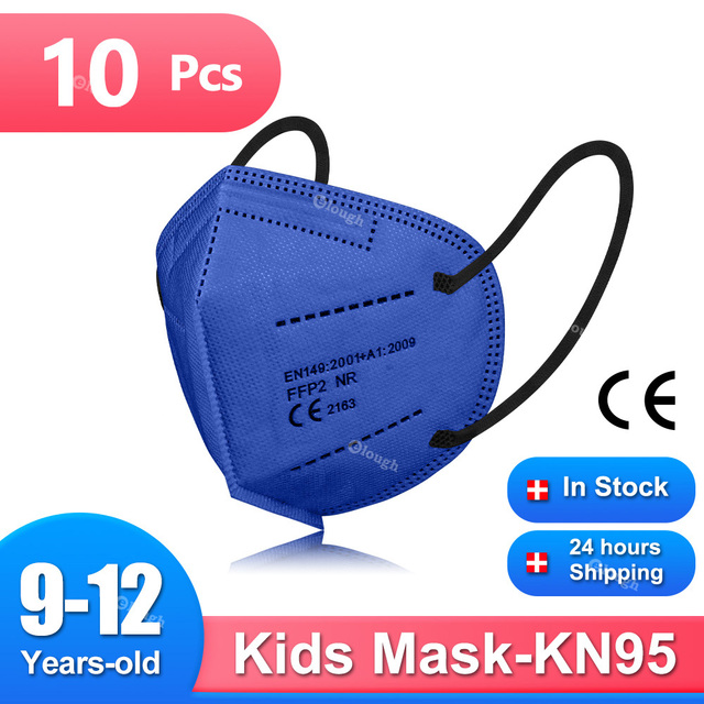 9-12 Years mascarillas fpp2 niños children FFP2 Mask Reusable Ce Approved KN95 Masks 5 Layers FFP 2 Security Protection Mask