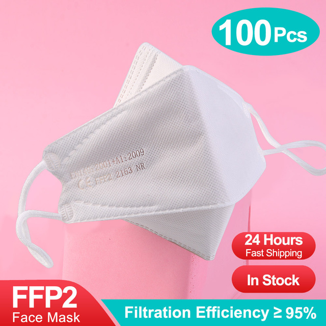 10-100 قطعة قناع لون ffp2fan kn95 اقنعة ce اسماك mascarillas ffp2reuse zable الكبار kn95 قناع وافق قناع الوجه الصحي fpp2