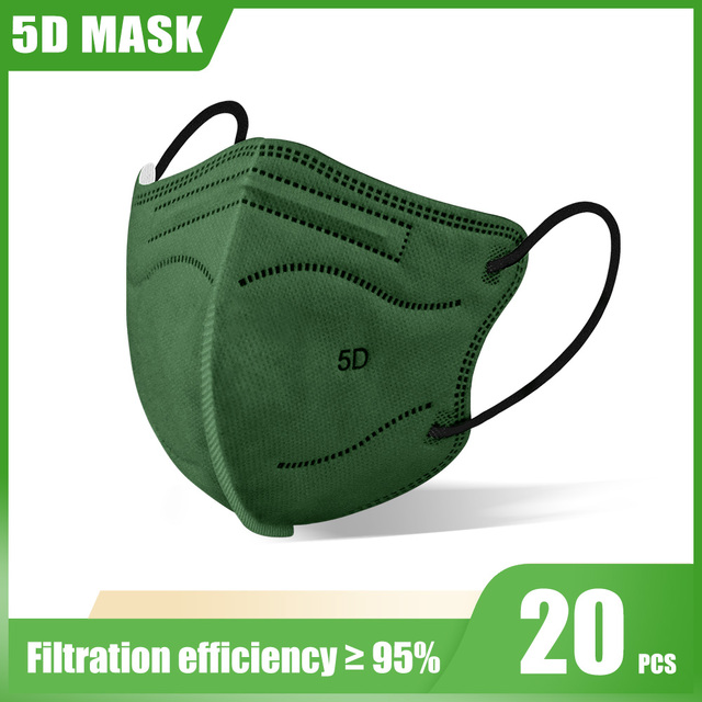 20/50/100pcs 5D FFP2 Masks Morandi Adult KN95 Face Mask CE Approved FPP2 Mascarillas Security Protection ffp2fan