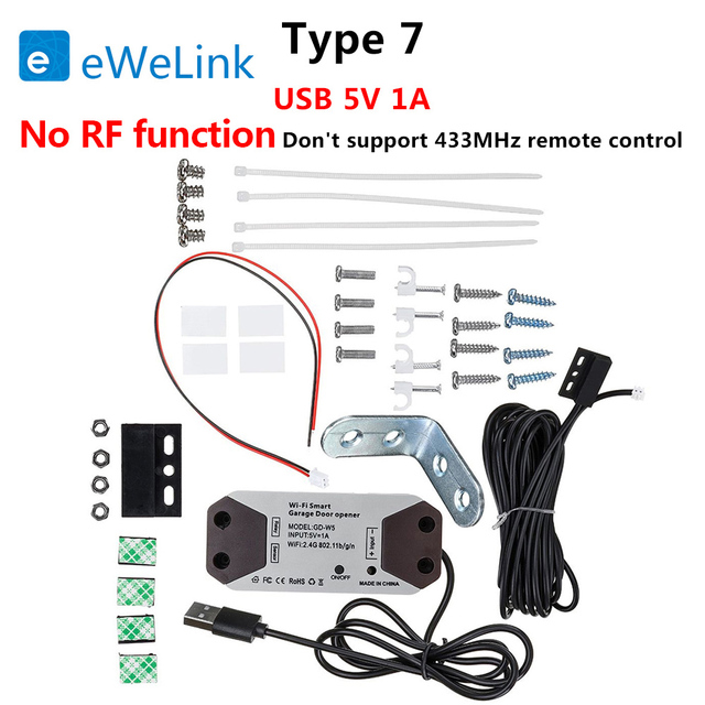 1pc Ewelink Wifi Smart Garage Door Opener Gate Door Controller Compatible with Alexa Google Smart Home Ios Android IFTTT App