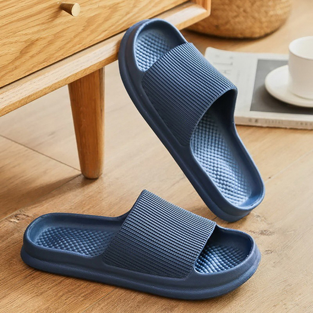 Home slippers anti-skid flip flops women's sandals women's fashion soft sole EVA indoor slides thick platform simple cloud slippers