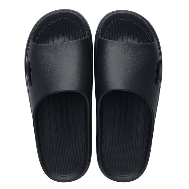 Thin Bottom Slippers Women Striped Soft Bottom Plastic Slippers Indoor Home Noise Reduction Sandals Bathroom Non-slip Flip Flops