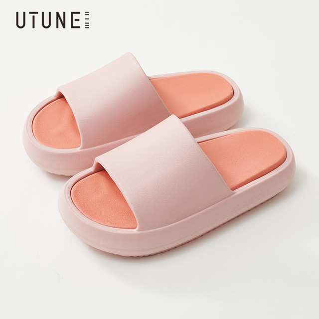 UTUNE Summer Outside Slippers Men Shoes EVA Soft Outdoor Sneaker Platform Slides Women Thick Sole Non-slip Indoor Beach Sandals