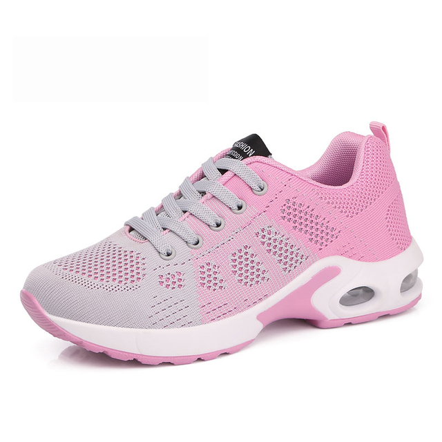 Fashion Women Lightweight Sneakers Outdoor Sports Breathable Mesh Comfort Running Shoes Air Cushion Lace Up