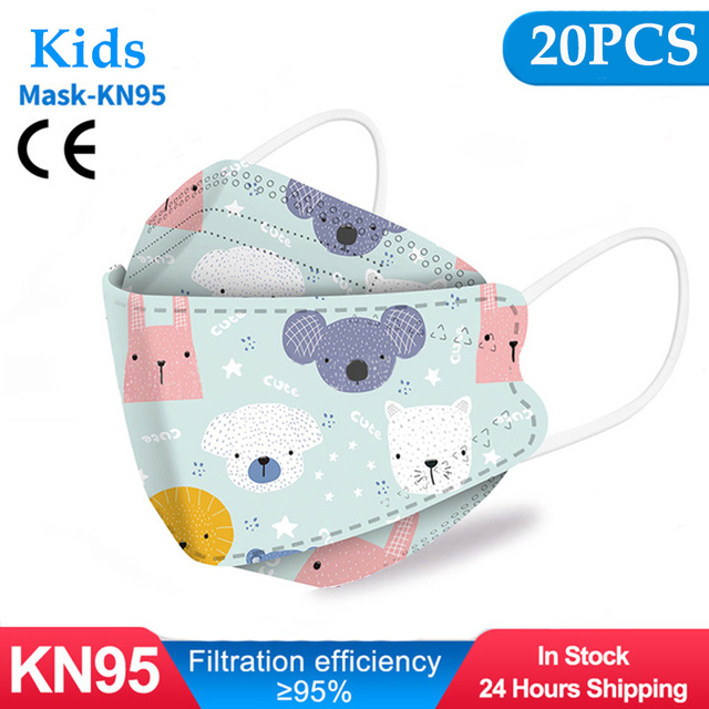 Kn95 أقنعة الاطفال fpp2 المعتمدة قناع للطفل الأسماك المطبوعة الكرتون الفم قناع KN95 Mascarilla Infantil kf94fan ffp2fan Ninos