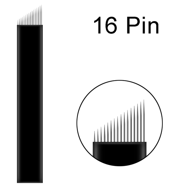100 قطعة الأسود Lamina Microblading الإبر 0.18 مللي متر U شكل 18 دبابيس شفرات 12 14 16 21 دبوس الوشم الإبر لقلم تجميل دائم
