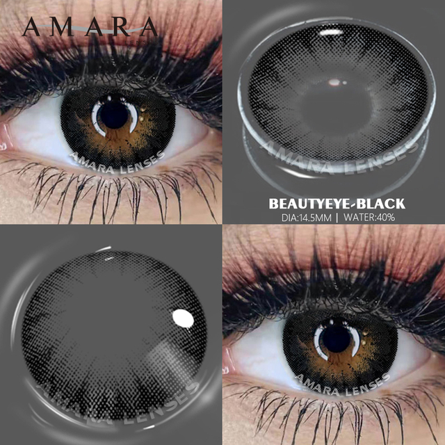 Amara Natural Colored Contact Lenses Blue 2pcs Beautiful Contacts Pupils Colored Contact Lens Yearly Makeup Cosmetics Contact Lens