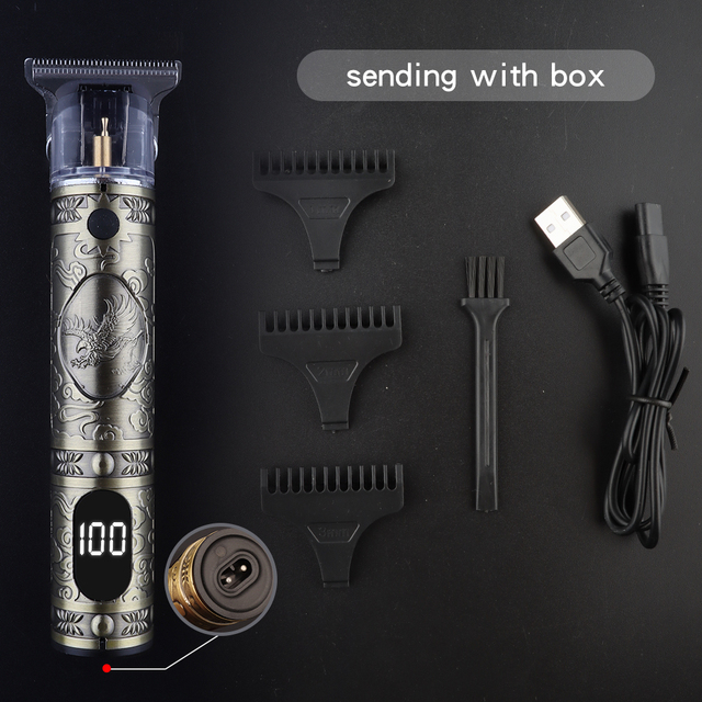 T9 Professional Electric Hair Clipper Trimmer For Man 0mm Baldheaded Barber Hair Cutting Machine Cordless Shaver