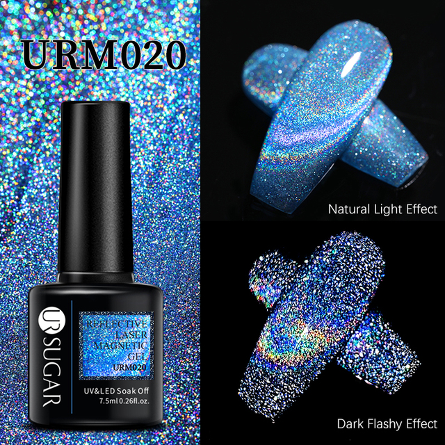 UR SUGAR Reflective Cat Magnetic Laser Gel Nail Polish Rainbow Gel Shine Semi Permanent Soak Off UV LED Varnish Nail Art