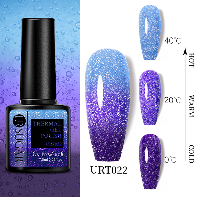 UR SUGAR Thermal Nail Polish Shiny Sequins Effect Color Change Gel Varnish All For Manicure Nails Art UV Semi Permanent Gelak