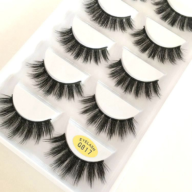 5 Pairs 3D Mink Lashes Natural Eyelashes Dramatic False Eyelashes Faux Cils Makeup Wholesale False Eyelashes Extension New Woman