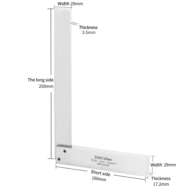 Machinist Square 90 Degree Right Angle Engineer Set Precision Ground Steel Hardened Wide Angle Ruler Square Bench