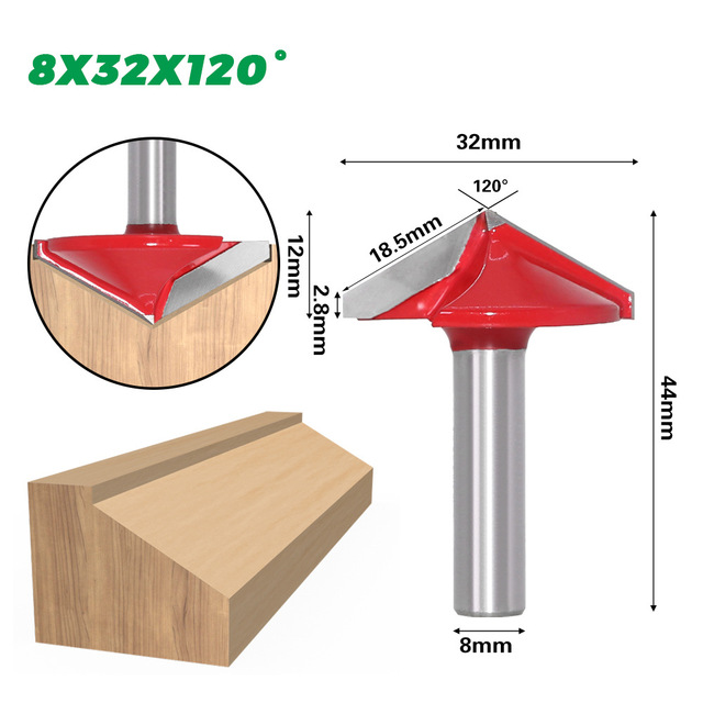 8mm Shank V Shape Groove Router Bit CNC Solid Carbide End Mill 60 90 120 150 Degree Woodworking Milling Cutter Carving Bits