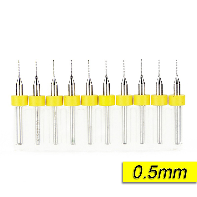 XCAN 10pcs/set 0.3mm to 1.2mm PCB Mini Drill Bits Tungsten Steel Carbide for Printing Circuit Board CNC Drill Bits Machine