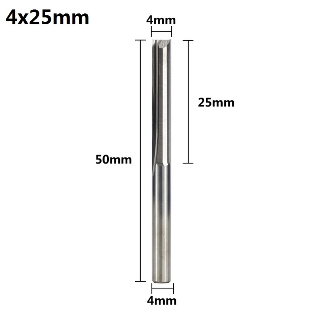 XCAN 1pc 4mm/6mm Shank 2 Flute Straight End Mill Carbide CNC Router Bit Engraving Bit Straight Slot Milling Cutter