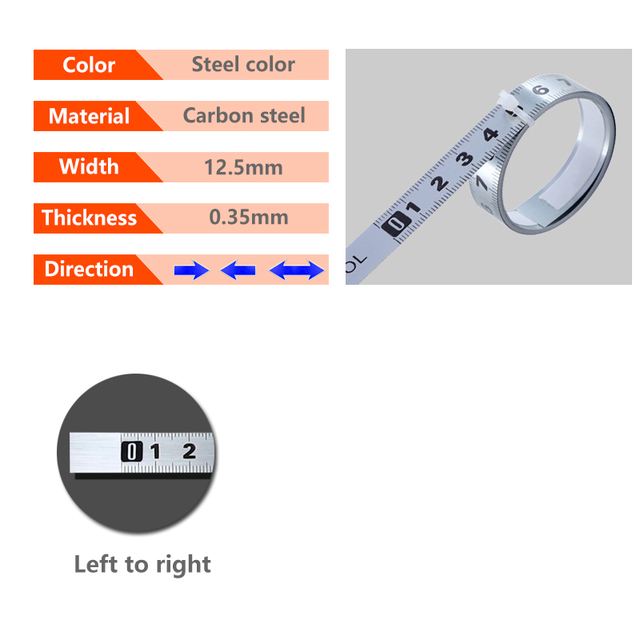 Woodworking T Track Tape Measure 12.5/16/19mm Width Metric Self-Adhesive Gauge Ruler for Miter Track Router Table Saw Measuring