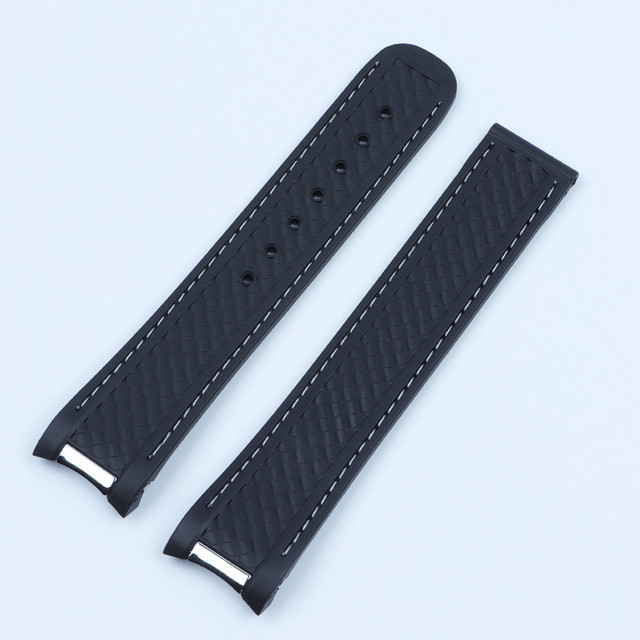 20mm Silicone Watch Rubber Band for Omega Watchband Seamaster 300 AT150 Aqua Terra Ultra Light 8900 Steel Buckle Watchband Bracelets