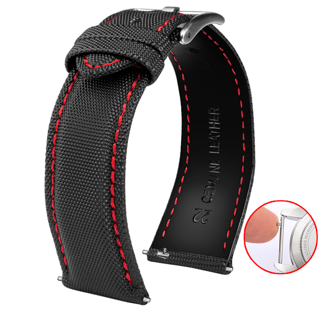 Nylon fiber waterproof watch with white male 20 21 22 23 24mm handmade canvas watchband army sport watch nylon watchband strap