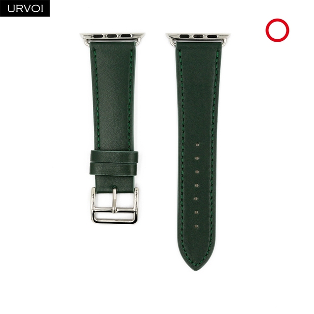 URVOI Leather Band for Apple Watch Series 7 6 SE 5 4 3 2 1 Round One for iwatch Straps Wrist Band Classic Design 41 45mm