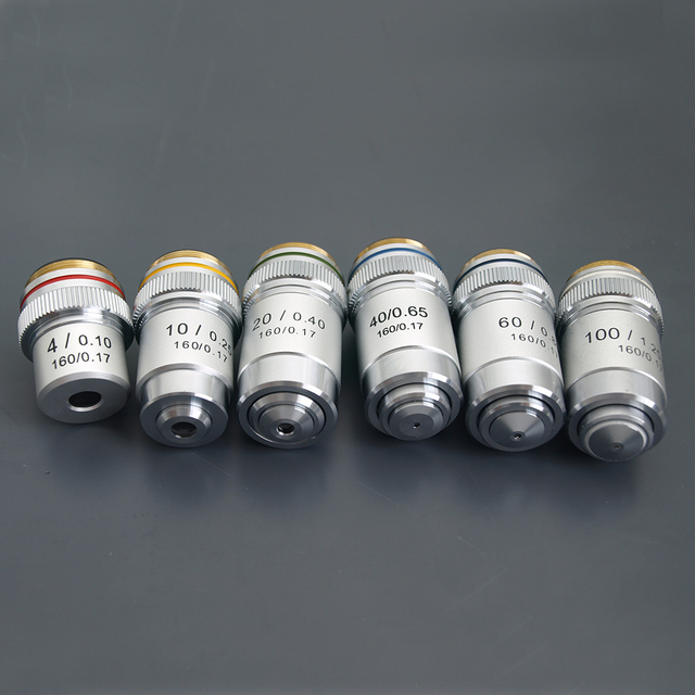 4X 10X 20X 40X 60X 100X High Quality Microscope Objective Microscope Objective Laboratory Biological Microscope Parts