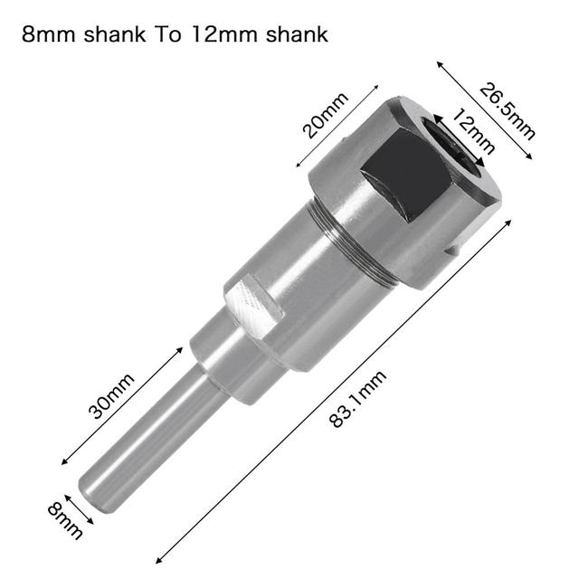 Binoax Router Bit Extension Rod Collet Drilling Machine Extension Milling Wood Cutting Machine 1/4(1/2) Inch 6/8/12mm Shank