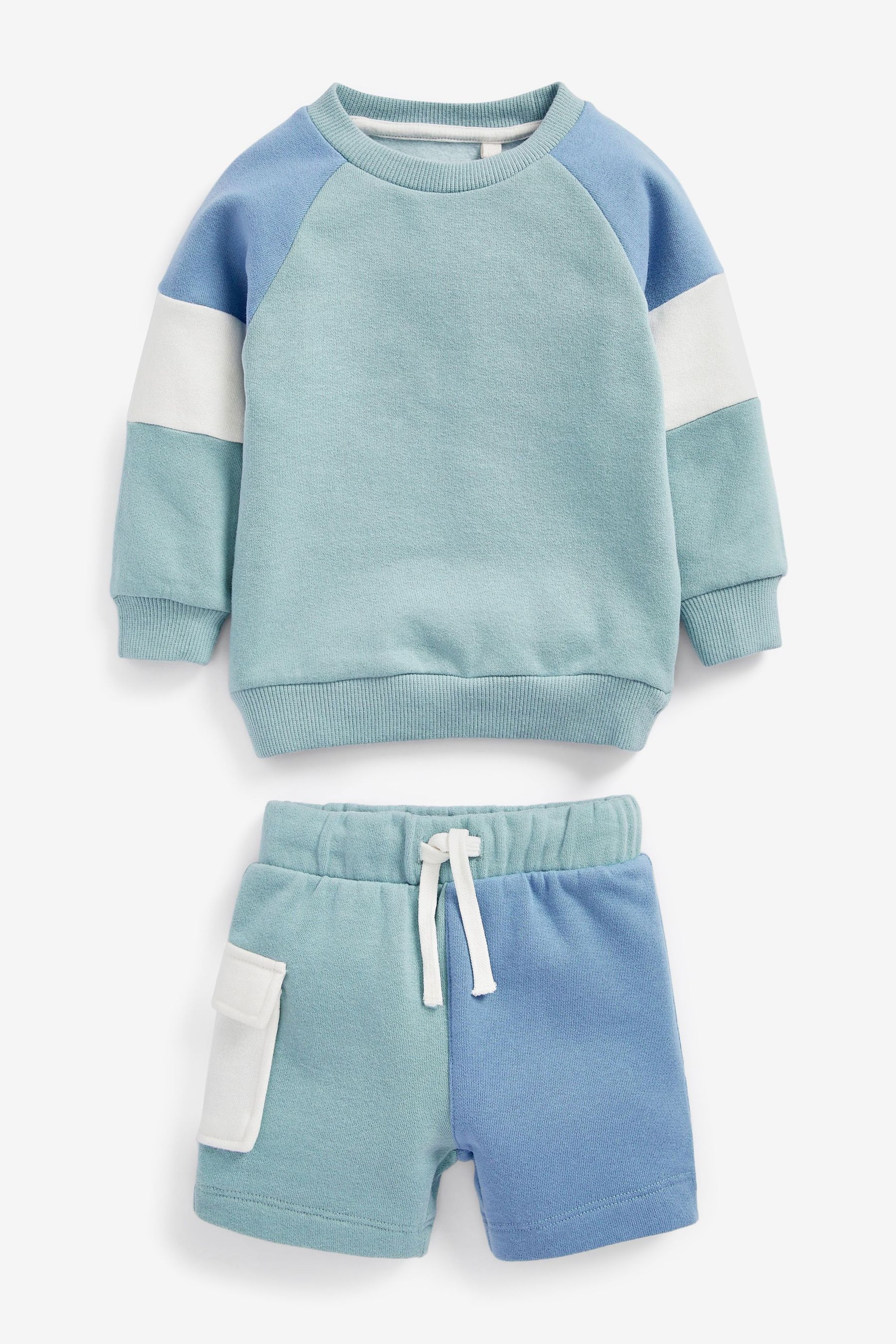 Colourblock Jersey Sweatshirt & Short Set (3mths-7yrs)