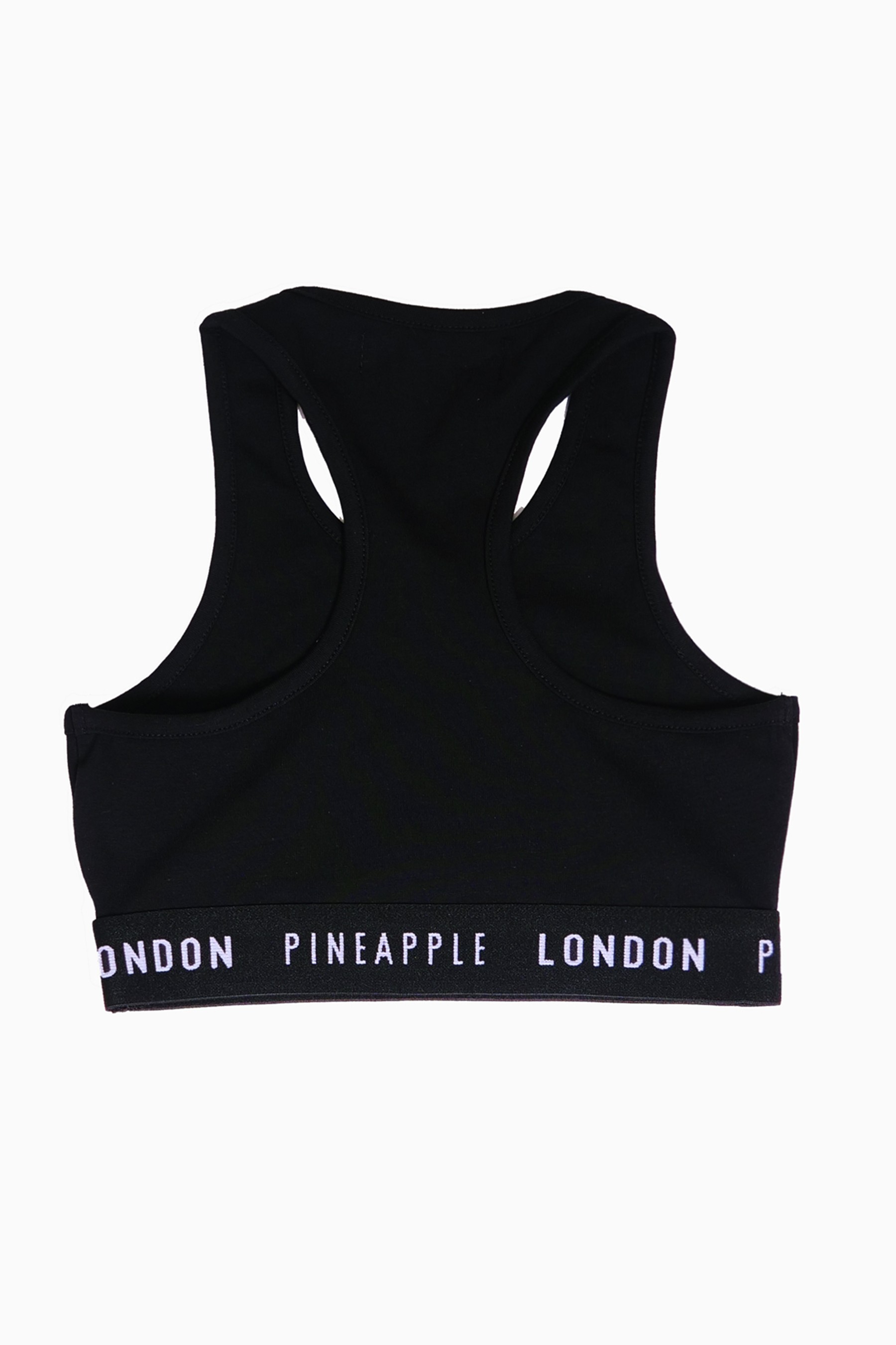 Pineapple Black Script Crop Top