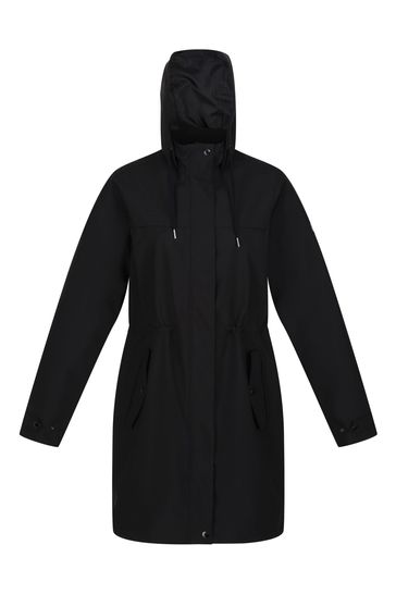 Regatta Adasha Black Longline Waterproof Jacket