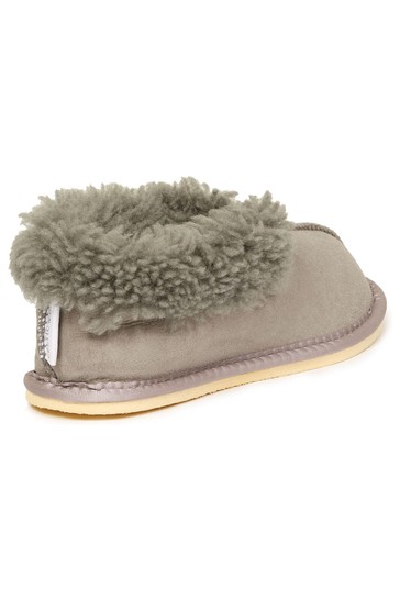 Celtic & Co. Ladies Grey Sheepskin Bootee Slippers