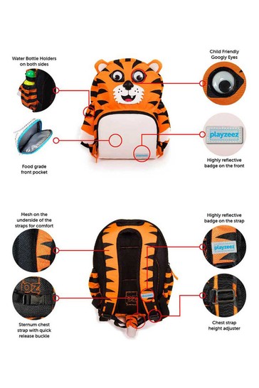 Playzeez Eli Orange The Tiger Backpack