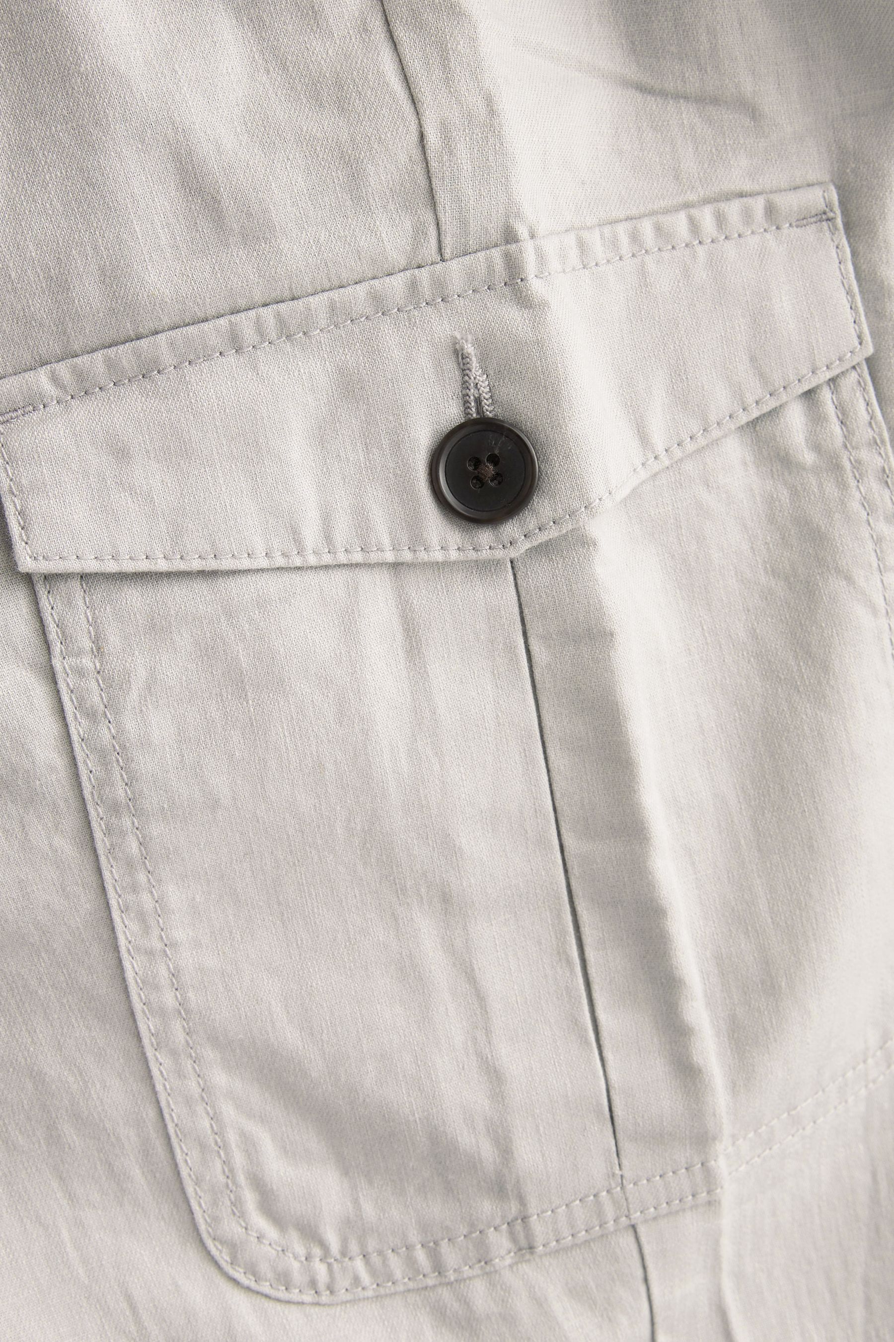 Linen Blend Cargo Trousers