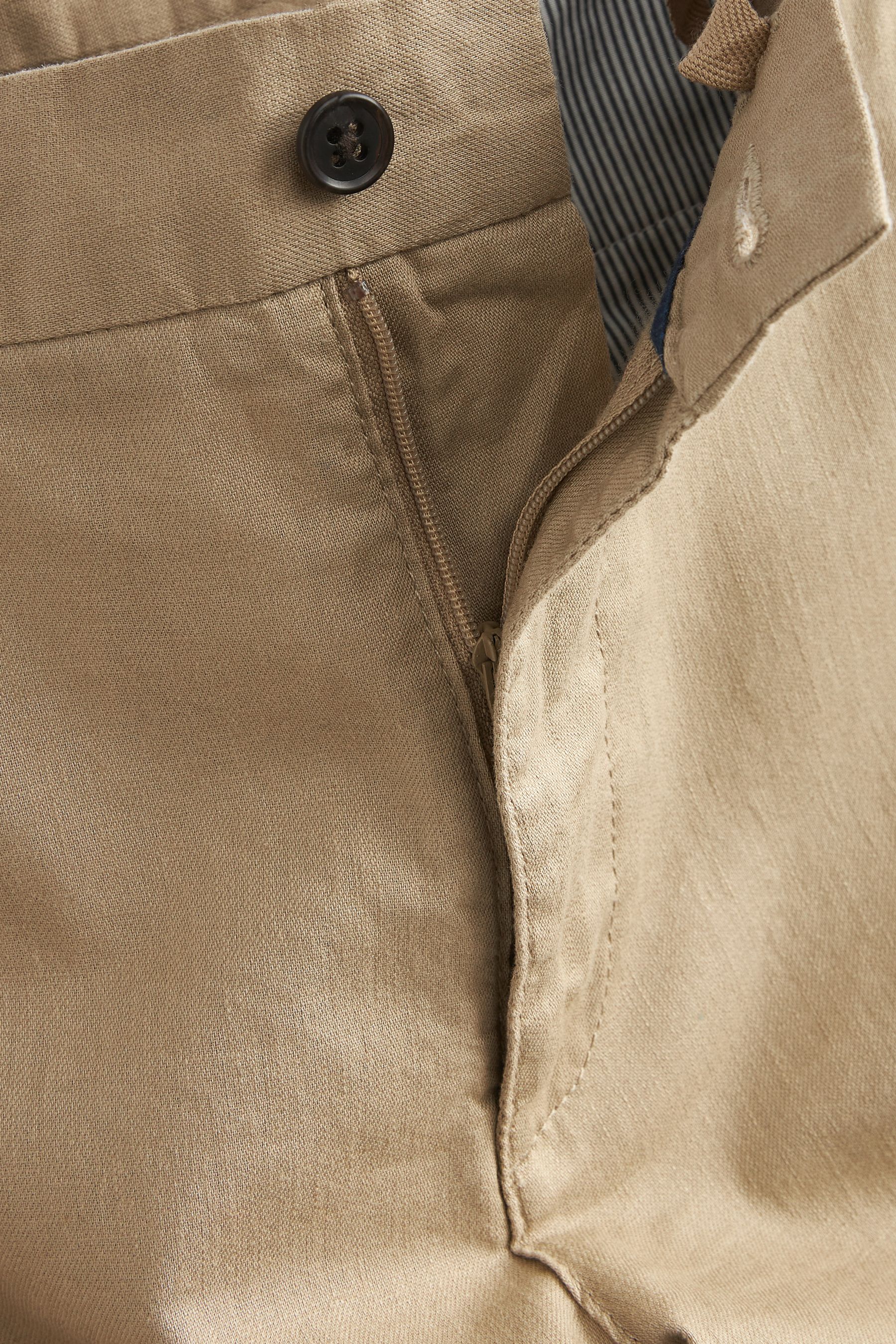 Linen Blend Cargo Trousers