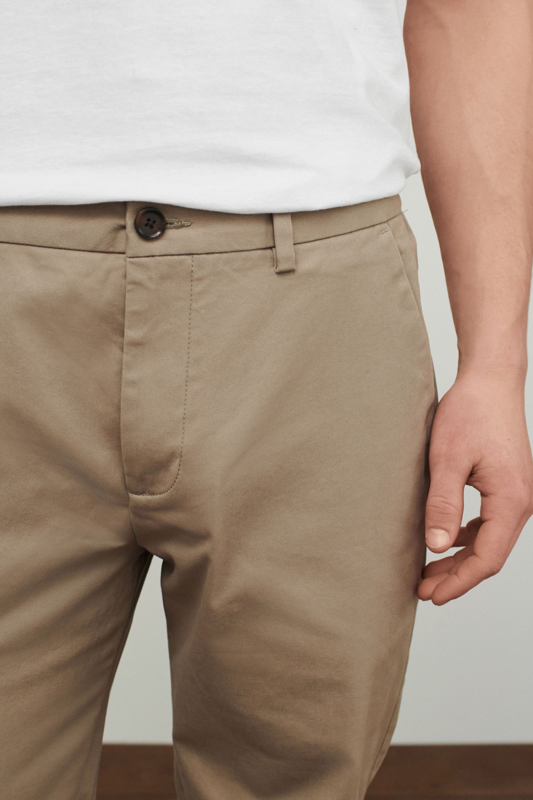 Stretch Chino Trousers Straight Fit