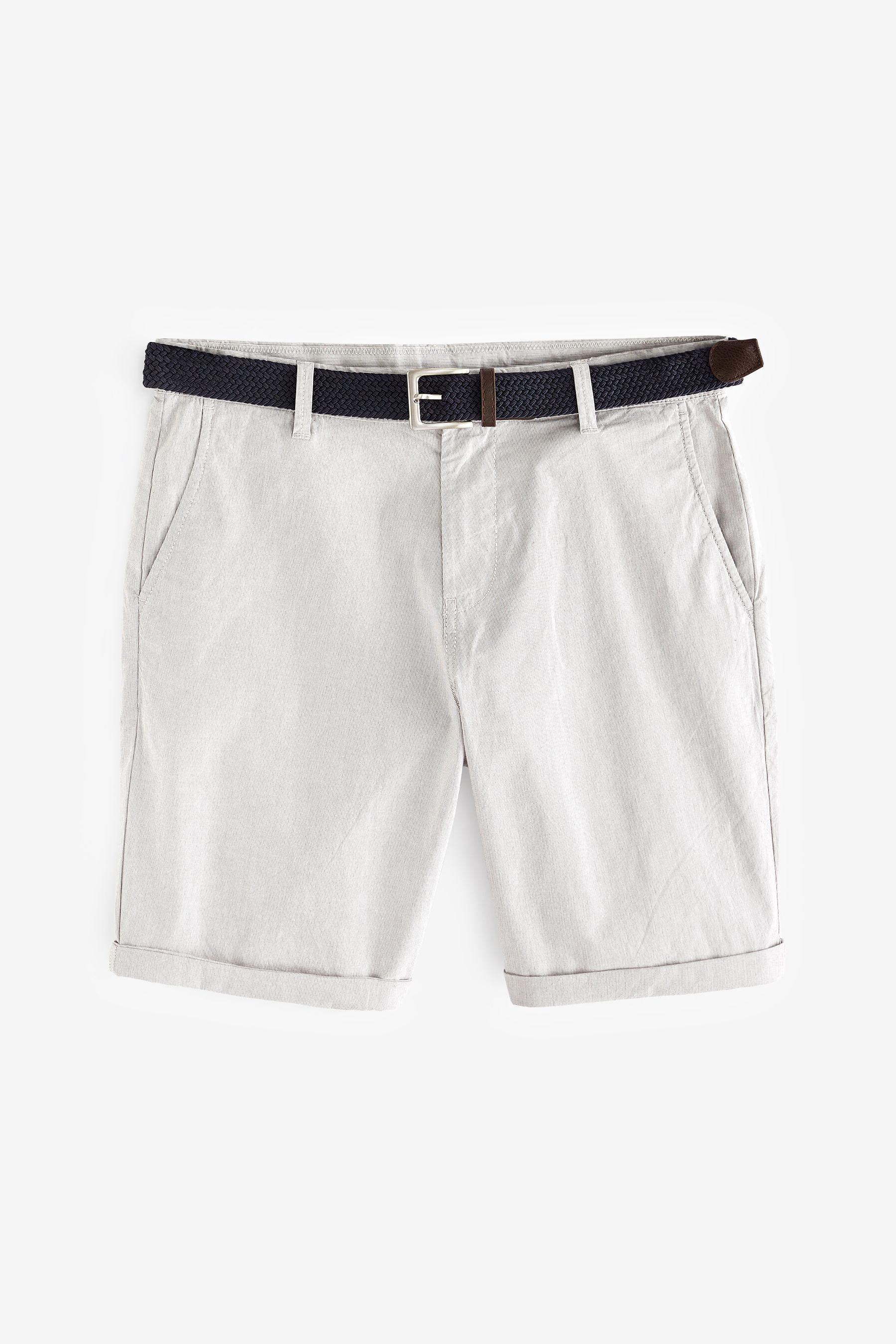 Belted Chino Shorts With Stretch