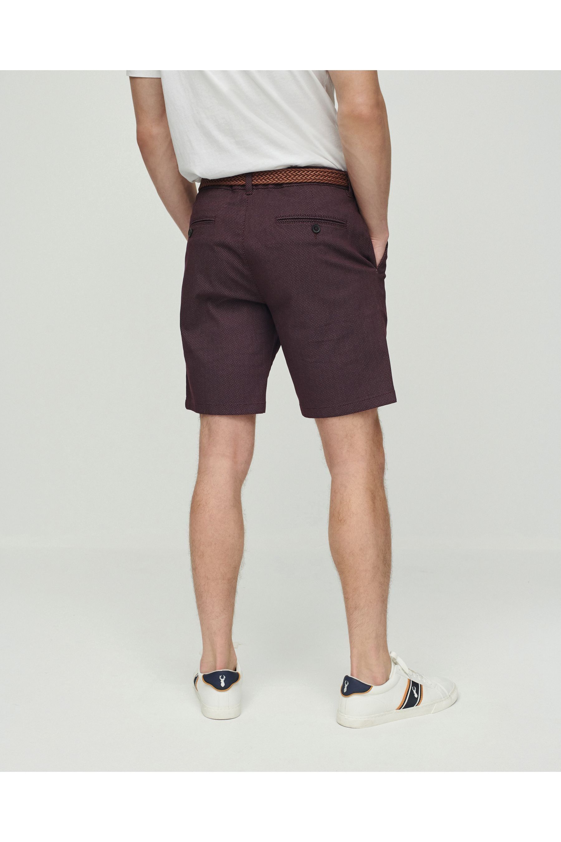 Belted Chino Shorts With Stretch