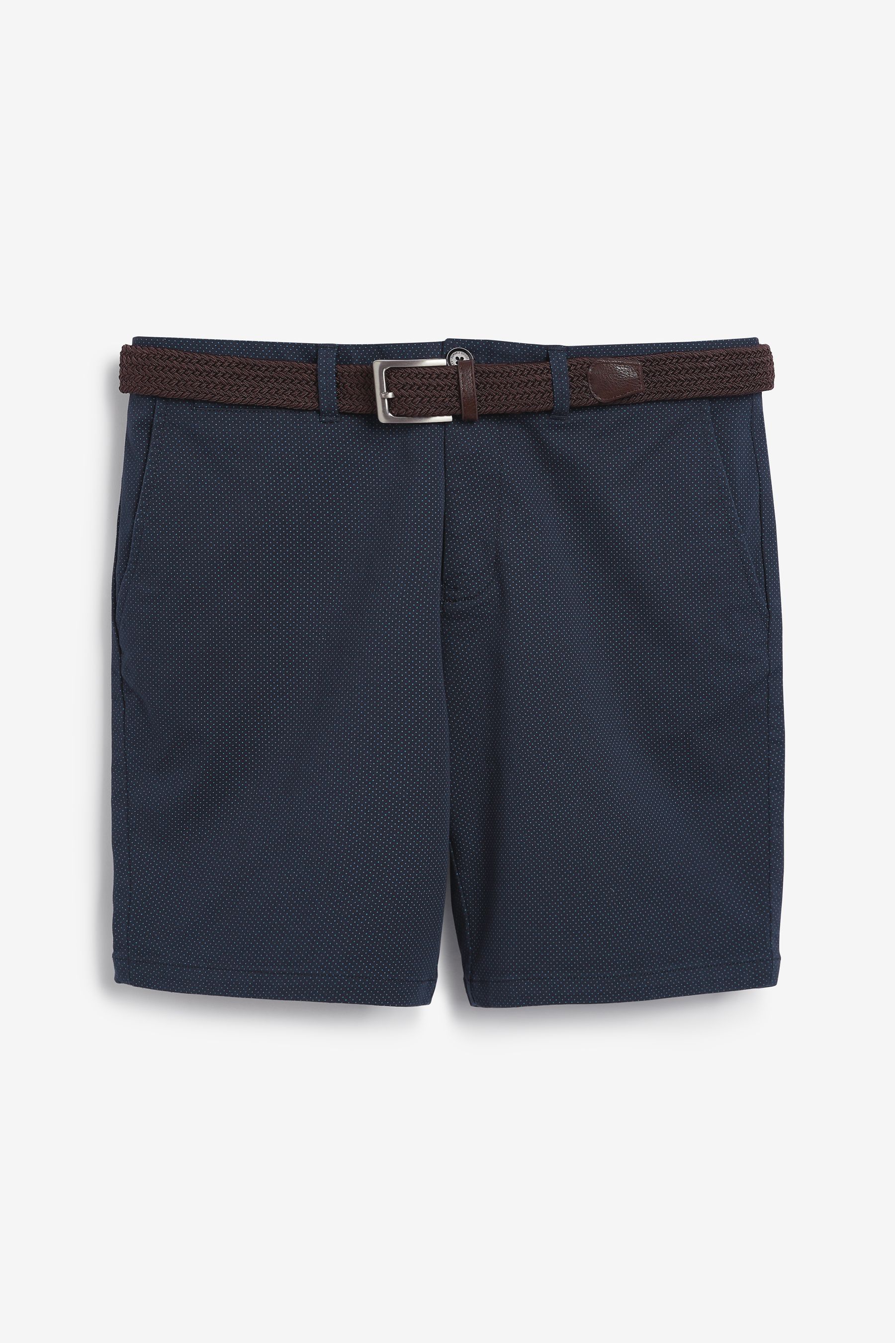 Belted Chino Shorts With Stretch