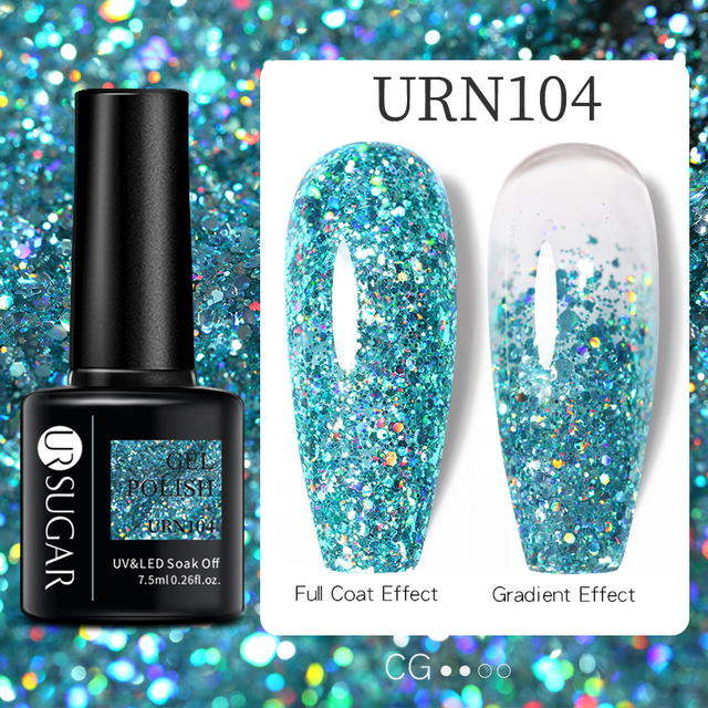 UR SUGAR 7.5ml Glitter Reflective Gel Nail Polish Manicure Nail Art Semi Permanent UV LED Nail Polish Lamp