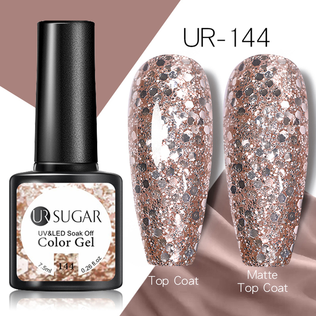 UR Sugar Fluorescent Reflective Gel Holographic Gel Nail Polish Shine Neon Glitter Semi Permanent Soak Off UV LED Nail Gel