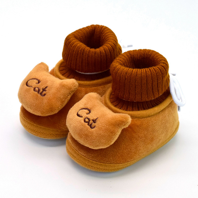 2022 New Winter Baby Shoes Infant Cotton Shoes Warm Shoes Plush Thick Medium High Tube Sock Baby Toddler Shoes Soft Shoes