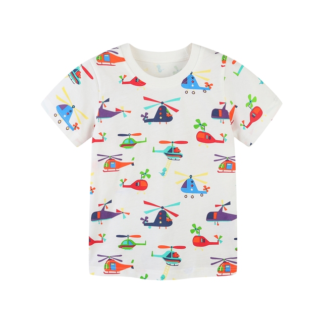 Little maven 2022 summer clothes baby boys children excavator T-shirt cotton lovely comfort and soft for kids 2-7 years old